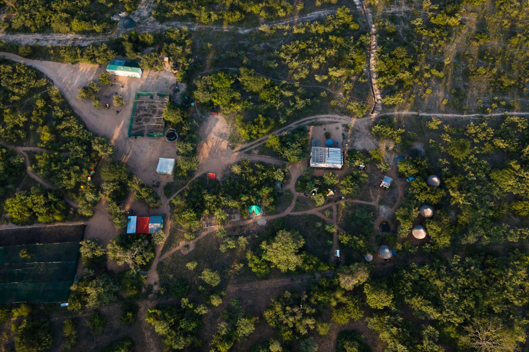 Arial view of Nourish NPO ecovillage in South Africa